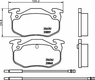 HELLA PAGID 8db355018921 -  Комплект тормозных колодок, дисковый тормоз